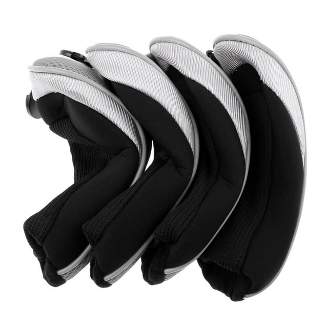 4 unids/set Head Cover Headcovers malla de neopreno 3 4 5 6 7 X etiquetas completas gris shamjiam Golf Hybrid Club Head Cover