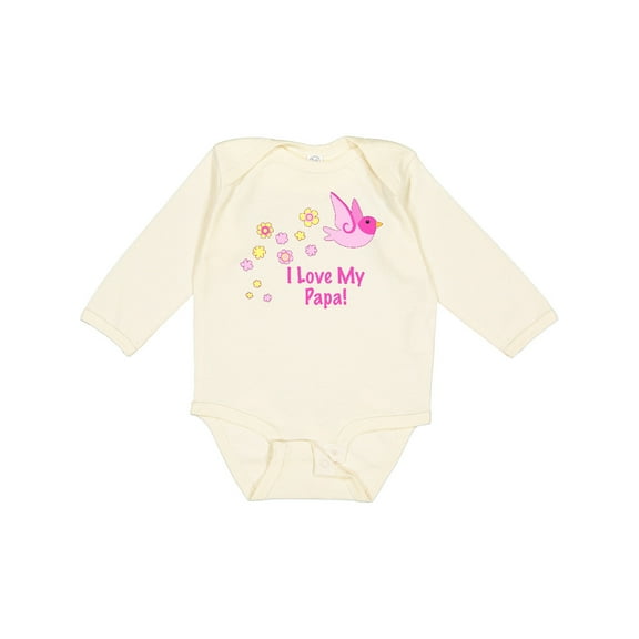 Inktastic I Love My Papa Girls Long Sleeve Baby Bodysuit