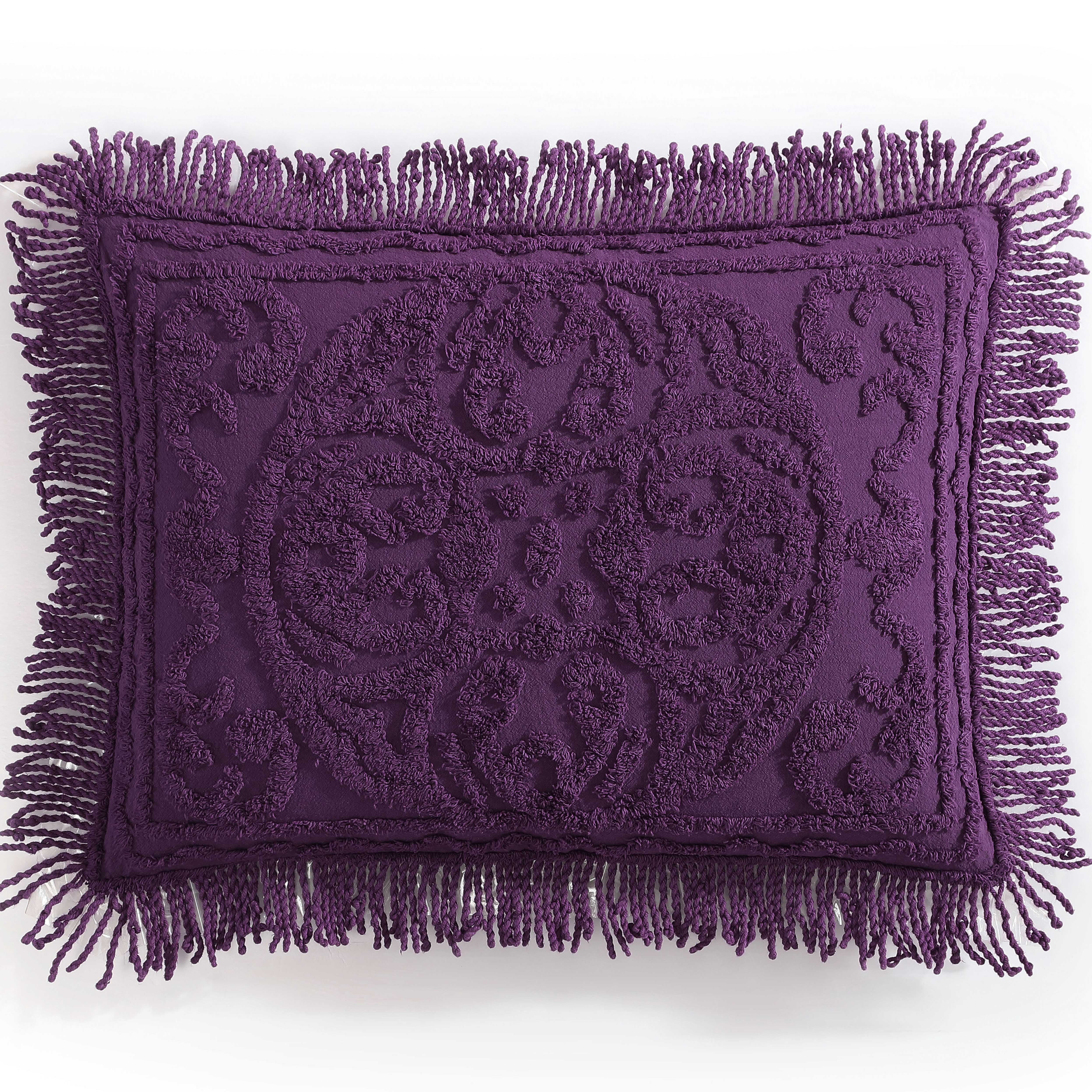 Beatrice Home Fashions Medallion Chenille King Sham Eggplant