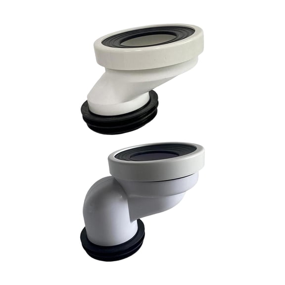 deevoka 2 Pieces Offset Toilet Flange Connector Adapter 4 inch Toilet Flange Shifter