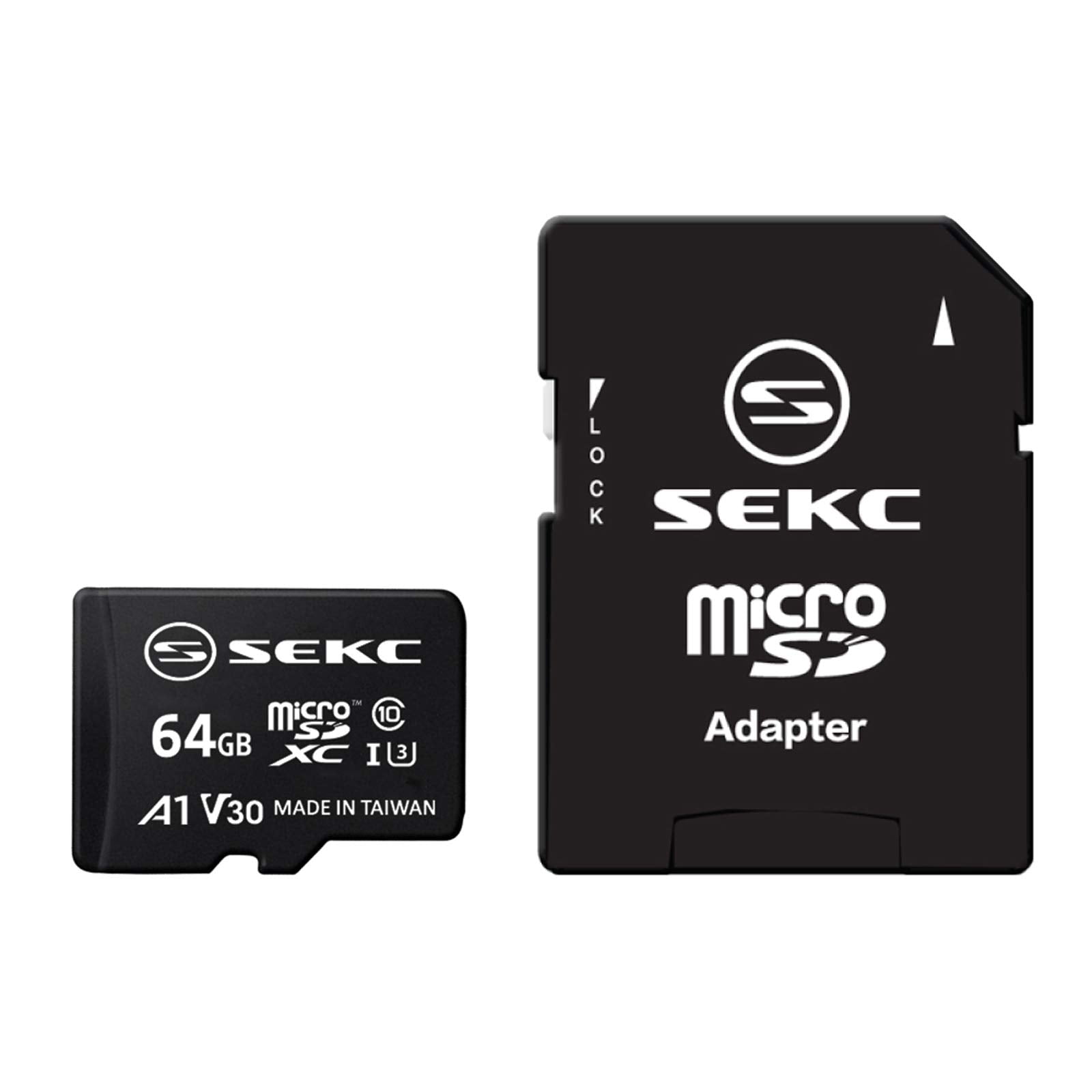 SEKC 64GB microSDXC Memory Card with SD Adapter UHS-I U3 A1 V30
