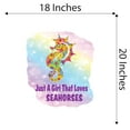 thumbnail image 4 of Watercolor Decal Just A Girl That Loves Seahorses Living Room Wall Decal for Family Multicolored Sea Creature Quotes Design Cute Themed Room Décor - Size: 18 In x 20 In, 4 of 5