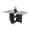 Gray, variant on Folding Dining Table with Wheels – Space-Saving Expandable Drop Leaf Table, 2-Tier Storage Shelves – Multifunctional Extension for Kitchen & Living Room