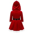 thumbnail image 2 of inhzoy Kids Girls Christmas Long Sleeve Hoodie Dress Princess Santa Claus Fancy Dress-Up Red 10, 2 of 10