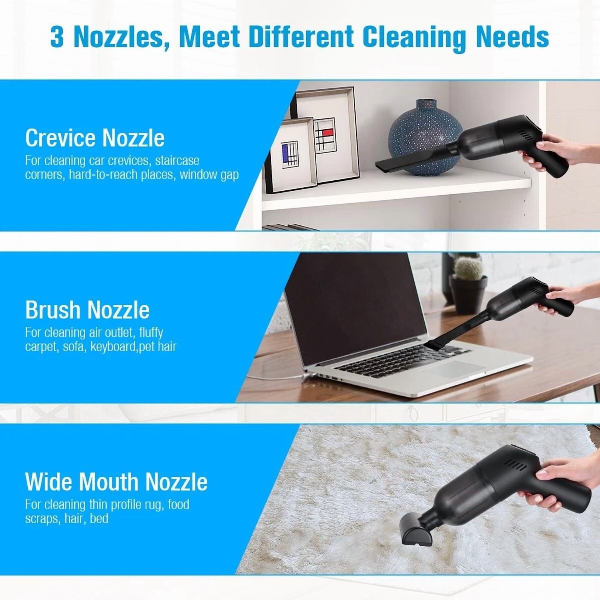 Mini Handheld Car Vacuum Cleaner Cordless W/Brushless Motor Keyboard Air Duster