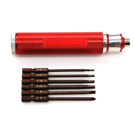 

6 in 1 Hexagon Screwdriver H1.5 2.0 2.5 3.0mm Hex Slotted Screwdriver Tool Kit for RC Model Car Boat Aircraft 2