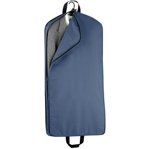 45 in. Mid Length Garment Bag w 2 Large Pockets in Navy Blue Walmart