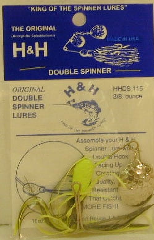 H&H Double Spinner Spinner Bait, Chartreuse, 3/8 oz