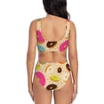 thumbnail image 3 of Wukai Donuts Women's Bikini Set Two Piece,wimsuit High Waisted V Neck Twist Front Adjustable Spaghetti Straps Bathing Suit-Large, 3 of 7