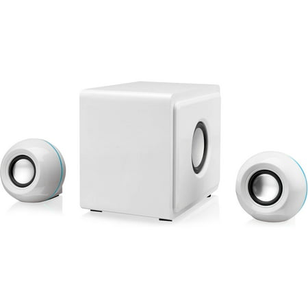 GPX 2.1 Channel Home Theater System with Subwoofer, White, HT12W
