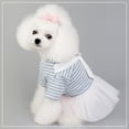 thumbnail image 3 of Comfortable White Pet Skirt - Nice-Looking Bow Tie Dress for Parties - Cotton and Adorable, 3 of 8