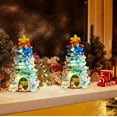 thumbnail image 5 of Cheapark 10in Lighted Mini Christmas Tree - Small Desktop Decor with 20 LED Cones, Festive Accent for Holiday Gatherings, 5 of 6
