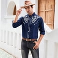 thumbnail image 4 of JASGOOD Men's Western Shirts Cowboy Shirts Long Sleeve Embroidered Country Shirt S Button up Shirt, 4 of 9