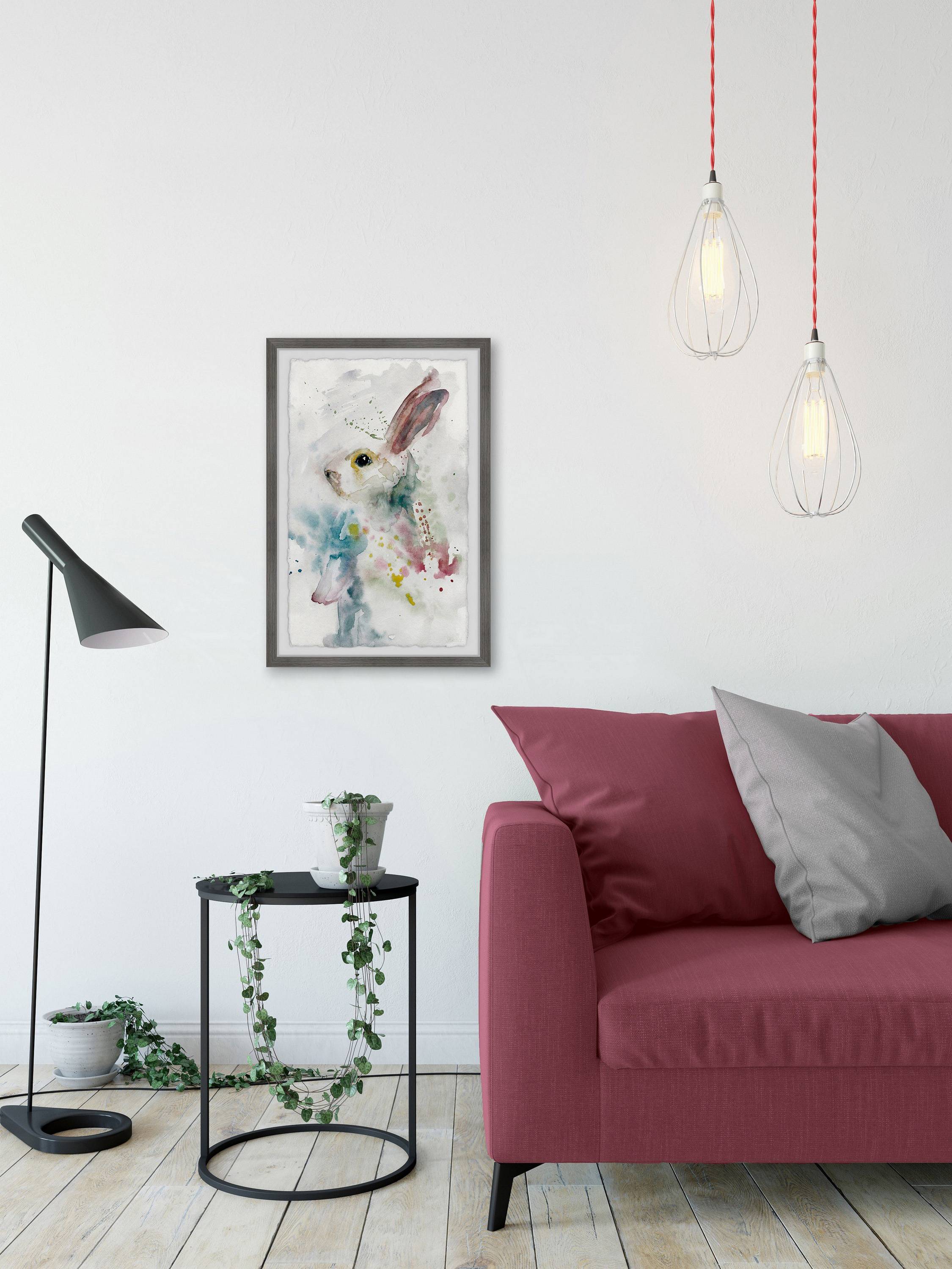 Parvez Taj Painted Bunny Framed Wall Art