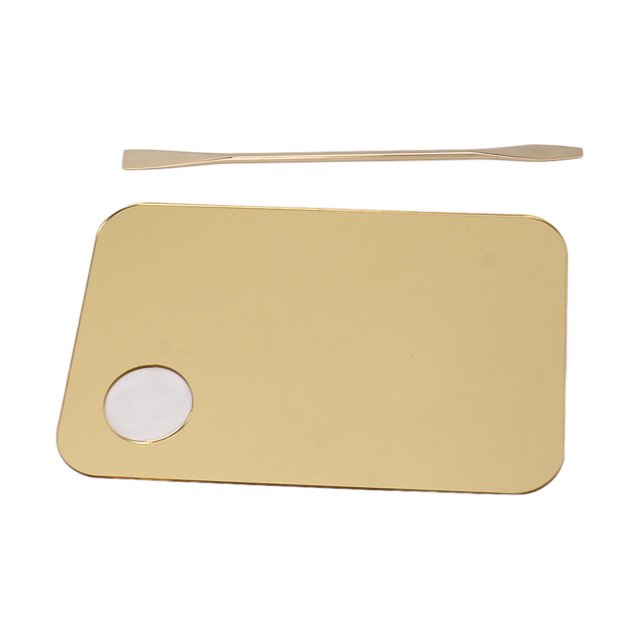 Mixing Palette, Makeup Mixing Palette Gold Thumb Hole Clean for Eyeshadows