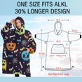 thumbnail image 4 of Oversized Wearable Blanket Hoodie,Halloween Colorful Spooky Elements Sherpa Blanket Hoodie with Super Pockets,Super Warm Fuzzy Pullover for Women & Men, 4 of 6