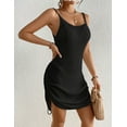 thumbnail image 5 of Busbseach Women Black Knit Cover Up Sheer Slim Beach Cover Up Scoop Neck Tank Dress, 5 of 6