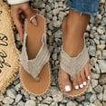 thumbnail image 2 of Summer New Flat Clip Toe Fisherman Shoes, Boho Outer Wear Sandals Slippers, Thick Bottom Solid Color Round Toe Buckle Strap Sandals, Stylish Outer Wear Woven Beach Sandals For Women, 2 of 10