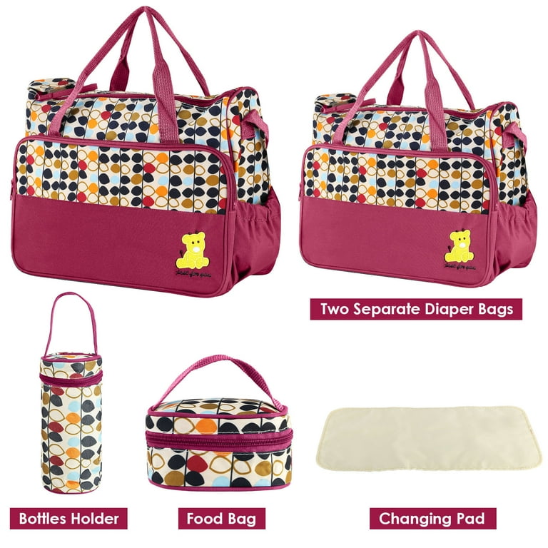 Diaper bag tote with multiple separate pockets and 2025 changing pad