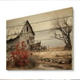 thumbnail image 2 of Designart "Red Farmhouse Rustic gracefulness I" Farm Print on Natural Pine Wood, 2 of 5