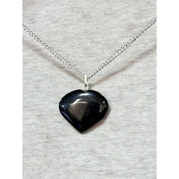 Hijet Black Tourmaline Heart Shape pendant/Necklace/Amulet/Locket For Unisex,Crystal Jewelry,Gift Item