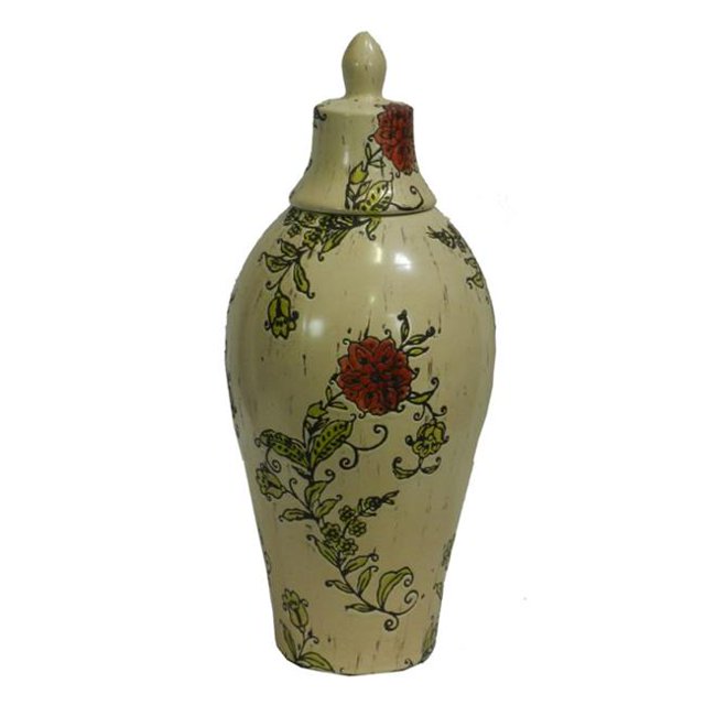 Beautiful Ceramic Vase, Multi-Color - 20.25 x 7.5 x 7.5