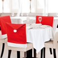thumbnail image 4 of 6pcs Santa Clause Red Hat Cap Chair Seats Cover Christmas Dinner Table Party Decor, 4 of 6