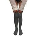 thumbnail image 3 of Couver Women's Plain Winter Cable Knitted Boot Over Knee Socks/Thigh High Stockings- Gray - 1 Pair, 3 of 9