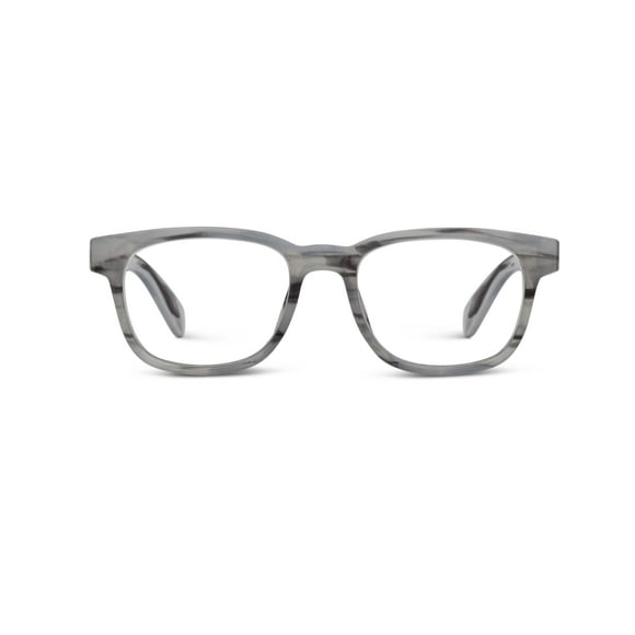 Peepers par PeeperSpecs Kent Lunettes de Lecture Carrées Bleues Bloquant la Lumière, Corne Grise, 52 + 2.75