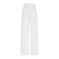 thumbnail image 3 of DPTALR Women's Ribbed Barrel Leg Wide Leg Comfy Fall Business Casual Lounge Pants,White,Size S, 3 of 8