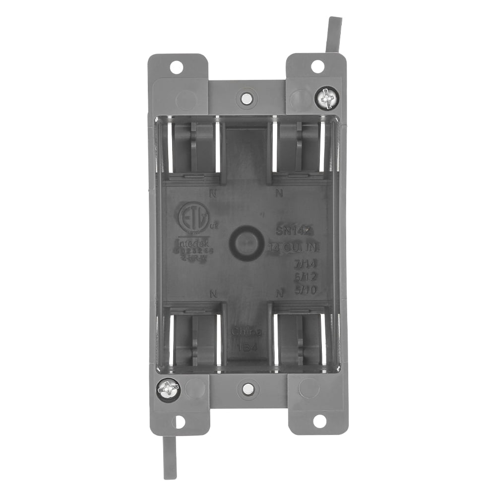 Maxxima 1 Gang 14 cu. in. PVC Old Construction Electrical Switch and Outlet Junction Box, ETL Listed, Gray (10 Pack)