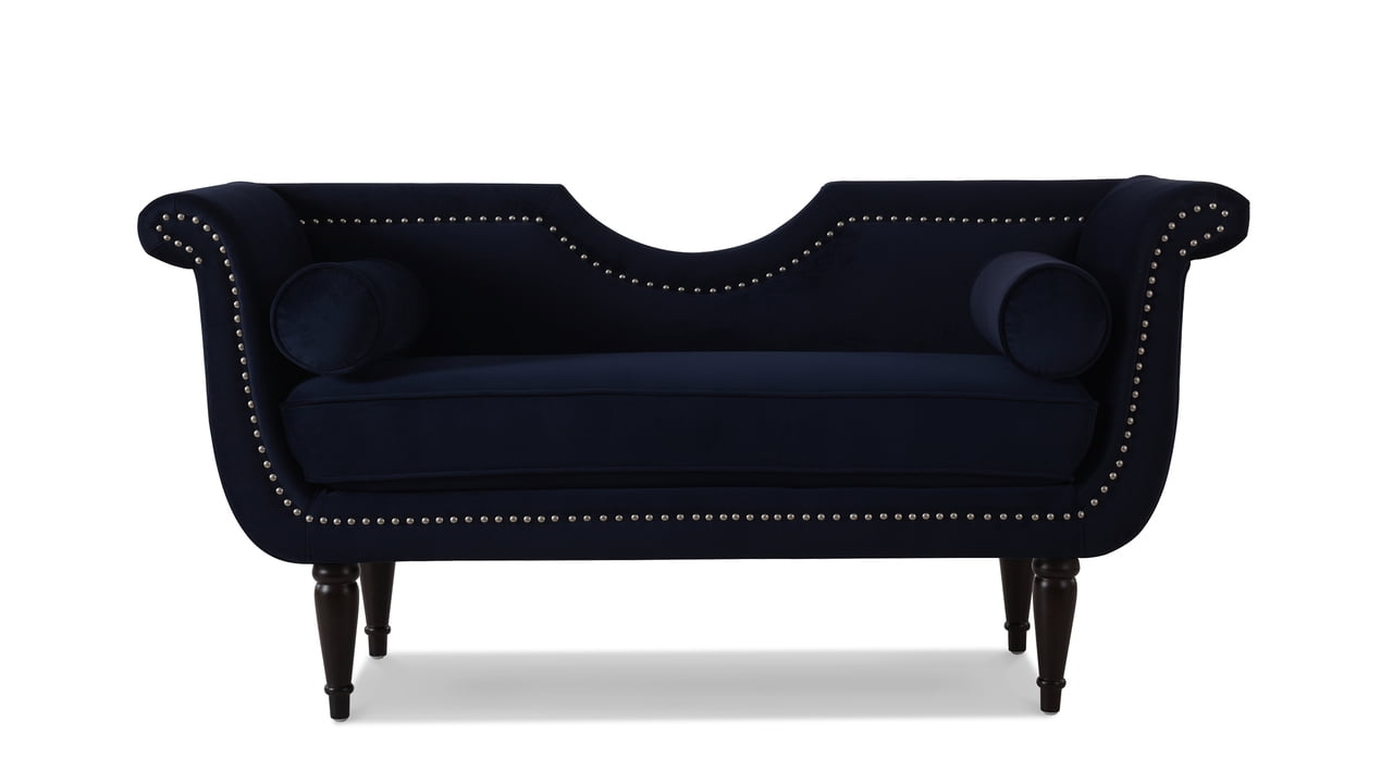 Jennifer Taylor Home Luna Upholstered Loveseat, Dark Navy Blue