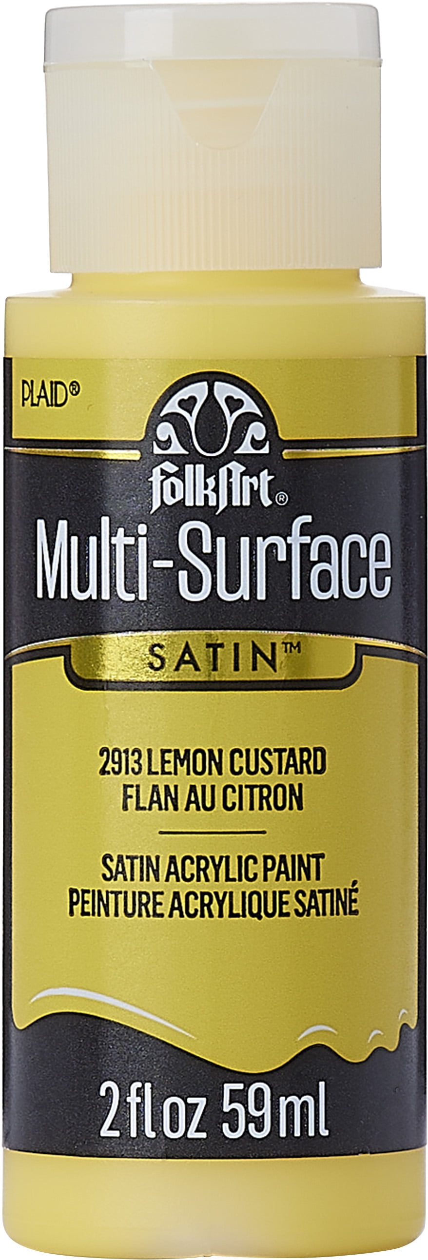 FolkArt MultiSurface Acrylic Craft Paint, Satin Finish, Lemon Custard