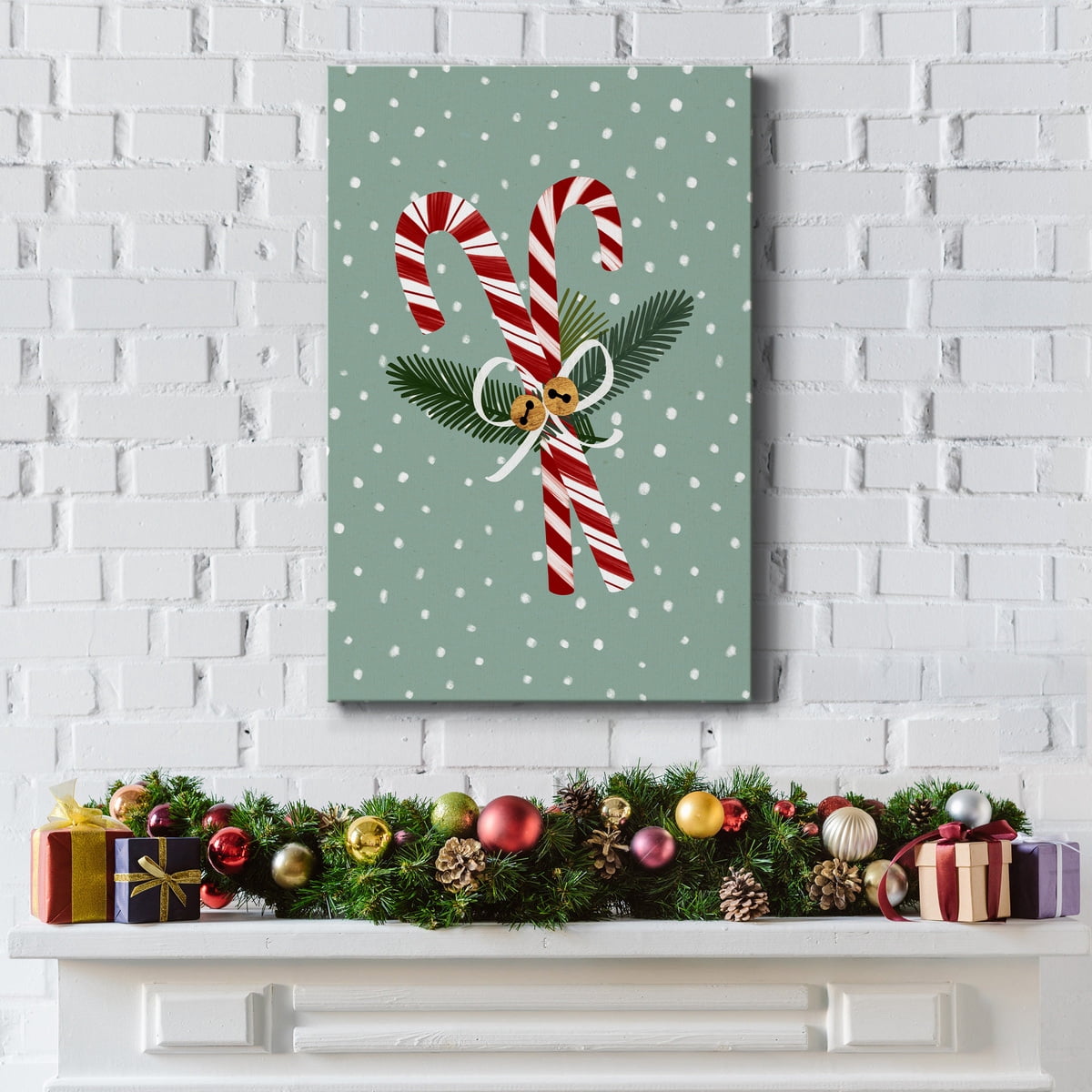 Peppermint Snowman Collection B- Gallery Wrapped Canvas