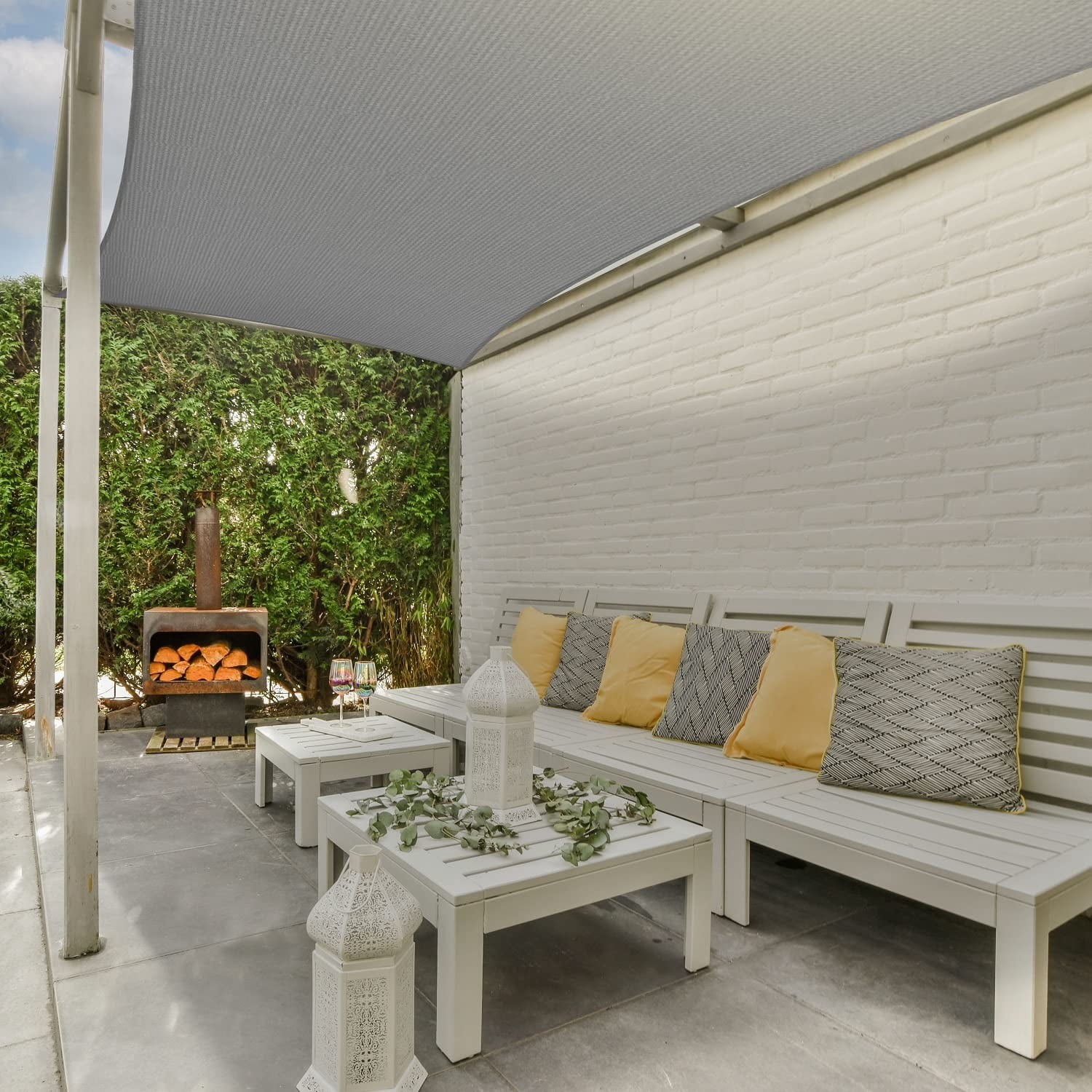 Outdoor Shade Sails, 8' x 12' Sun Shade Sail UV Block Canopy for Patio Backyard Lawn Garden, Gray