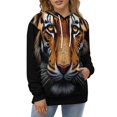 thumbnail image 4 of Tiger Face Graphic Print Men's Women New Sweatshirt Hoodie Men's Plus Size Sweatshirt Hooded Sweatshirt 3d Printed Street Men's Cloth, 4 of 6
