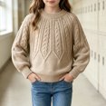 thumbnail image 6 of StSilkitty Boys Girls Pullover Sweaters Long Sleeve Crewneck Cable Knit Sweater Tops Fall Winter Warm Clothes Size 6-12, 6 of 7
