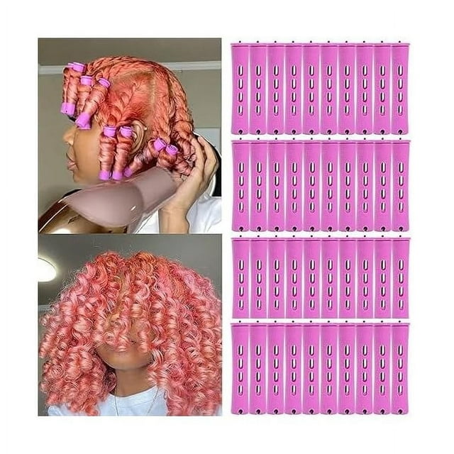 Estbridg 40 Pieces Plastic Perm Rods Cold Wave Rods Hair Curly Rods Tools for DIY Perm Rods Set Medium Size Cold Wave Rods Curling Roller Rods for Women Girls Hair Hairdressing Styling T
