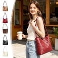 thumbnail image 7 of Woven Tote Bag Leather Bucket Bags for Women Summer Hobo Handbag Beach Vacation Purse Vintage Shoulder Bag for Travel, 7 of 7