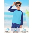 thumbnail image 4 of Lanbubble Boys Long Sleeve Rash Guard Swimsuit Kids 2-Pieces Bathing Suits Set, 4 of 6