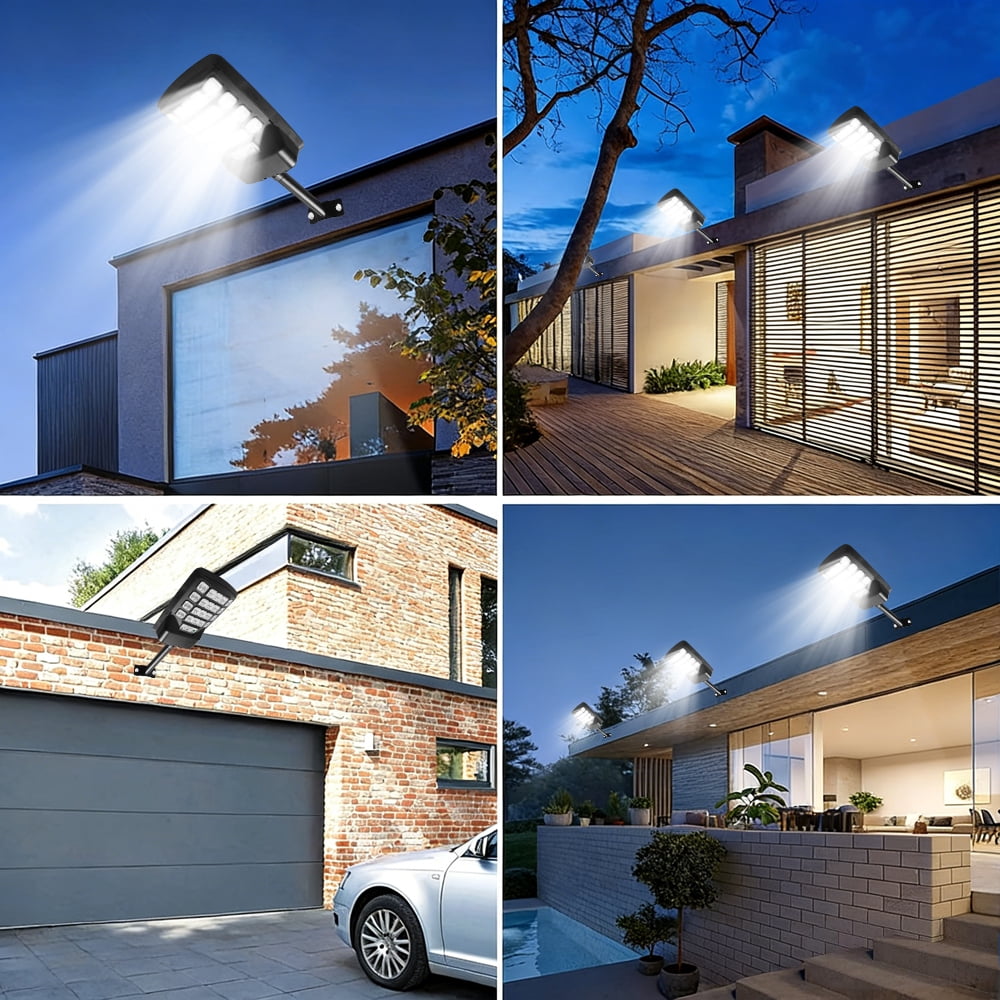 Solar Street Lights Outdoor, 2 Pack Solar Lights Outdoor Flood Lighs Motion Sensor, Waterproof Dusk to Dawn Solar Street Lights for Yard, Entryway Garage, Porch