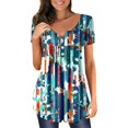 thumbnail image 1 of Fvwitlyh Womens Graphique T Shirts Style Femmes Top Caché Ventre Nom Long Version Top Été Manches Courtes T Shirt Mignon Fluide Chemise Chemise Décontractée Chemise Appropriée pour Intérieur Pantalon Vert, M, 1 of 5