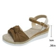 thumbnail image 4 of Xfvqtps Wedges for Women Flatform Ankle Adjustable Buckle Strap Flax Insole Bow Open Toe Non Slip Lightweight Summer Casual Espadrilles Brown, 4 of 4