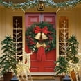 thumbnail image 4 of Yyuenw Christmas Door Cover Swag with Golden Bells and Red Bow Hanging Banner Backdrop Photography Background Decoration Holiday Door Hanging Cover Winter New Year 71x35 Inch, 4 of 6
