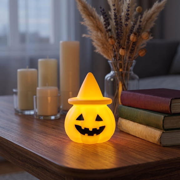WIZUTIZ PVC Light Up Halloween Tabletop Decor Ornament Battery Operated Spooky Glowing Night Accent Lamp Indoor Household Party Seasonal Holiday Display