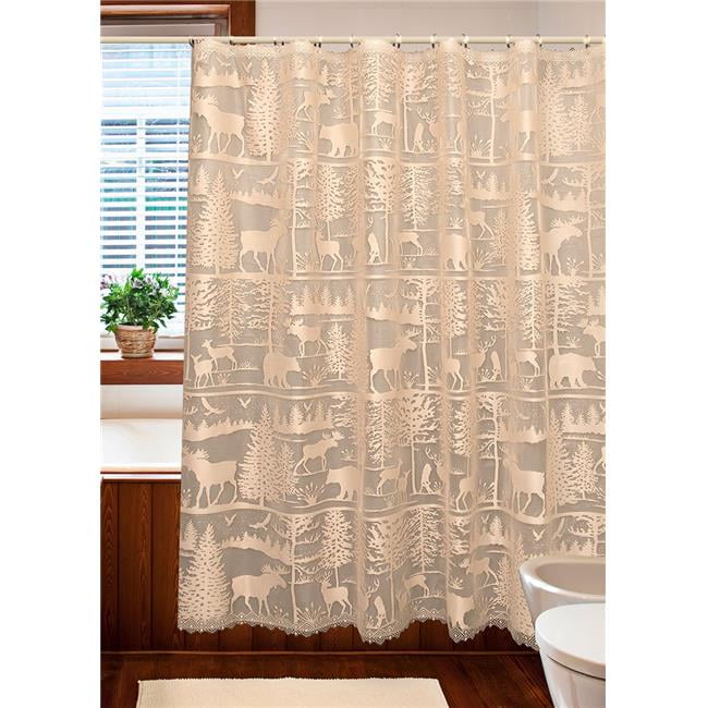 Heritage Lace 6405NAOC 72 x 72 in. Lodge Hollow Shower Curtain