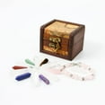 thumbnail image 1 of Nvzi Juego de piedras de cristal en caja de madera, kit de piedras preciosas y cristales, 1 of 5