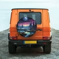 thumbnail image 4 of Haiem Spare Tire Cover , Wheel Cover with Fantasy Landscape Starry Night printed, Camper Spare Tire Cover Fit for Jeep Wrangler Rv SUV Truck Travel Trailer-16 inch, 4 of 8