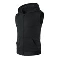 thumbnail image 3 of Bcfgryg Men's Casual Fitness Hooded Double Zipper Tank Tops Sleeveless Vest Blouse Top Vest for Men, 3 of 5