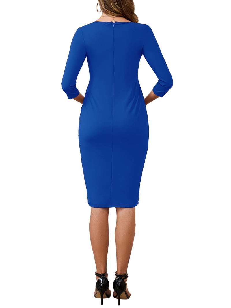 royal blue maternity dress Long Sleeves Royal Blue Mermaid Maternity Dress for Photo Shoots Phot 2 / Custom Color
